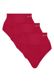 thumbnail: Bamboo Basics seamless corrigerende high waist string Zoey (set van 3) rood
