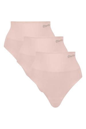 seamless corrigerende high waist string Zoey (set van 3) lichtroze