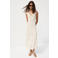 Mango gebloemde maxi jurk ecru
