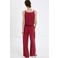 Mango straight regular waist broek rood