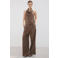 Mango straight regular waist broek bruin