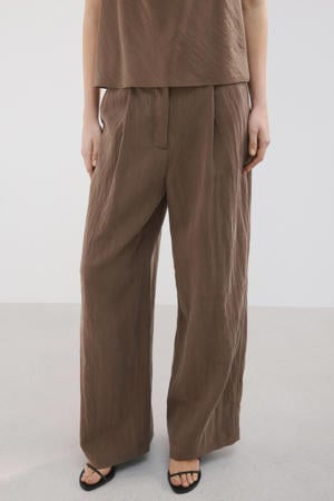 straight regular waist broek bruin