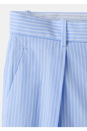 thumbnail: Mango straight regular waist broek met krijtstreep lichtblauw