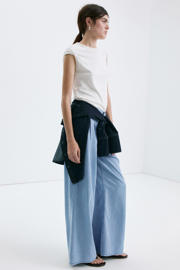 thumbnail: Mango wide leg high waist broek lichtblauw
