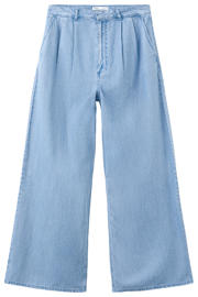 thumbnail: Mango wide leg high waist broek lichtblauw