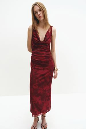 gebloemde zomerjurk rood