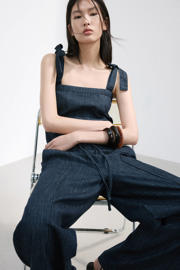 thumbnail: Mango wide leg jeans dark blue denim