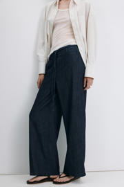 thumbnail: Mango wide leg jeans dark blue denim