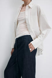 thumbnail: Mango wide leg jeans dark blue denim