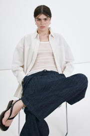 thumbnail: Mango wide leg jeans dark blue denim