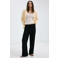 Mango wide leg regular waist broek zwart