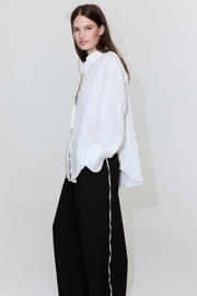 thumbnail: Mango wide leg regular waist broek zwart