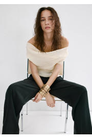 thumbnail: Mango straight regular waist broek zwart