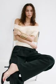 thumbnail: Mango straight regular waist broek zwart