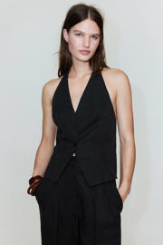 thumbnail: Mango straight regular waist broek zwart