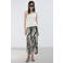 Mango wide leg regular waist broek zwart