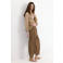 Mango straight regular waist casual broek broderie bruin