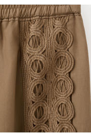 thumbnail: Mango straight regular waist casual broek broderie bruin