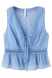 thumbnail: Mango cropped top broderie lichtblauw