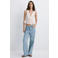 Mango cropped top broderie beige
