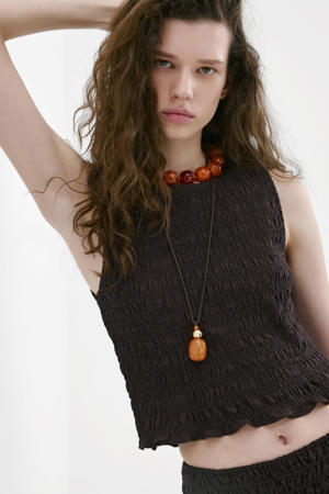 cropped top donkerbruin