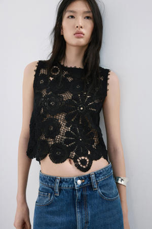 top crochet zwart