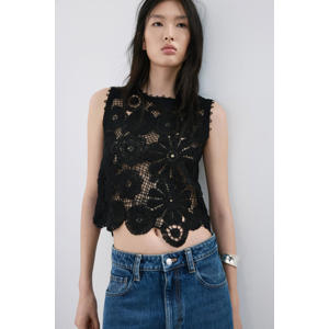 top crochet zwart
