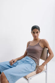 thumbnail: Mango regular waist jort light blue denim