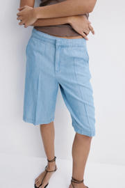 thumbnail: Mango regular waist jort light blue denim