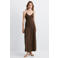 Mango maxi jurk donkerbruin