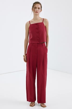 mouwloze top rood
