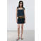 Mango top dark blue denim