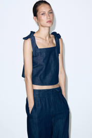 thumbnail: Mango top dark blue denim