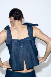 thumbnail: Mango top dark blue denim