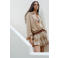 Mango geruit blouse beige
