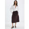 Mango midi rok donkerbruin