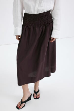 midi rok donkerbruin