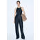 Mango jumpsuit dark blue denim