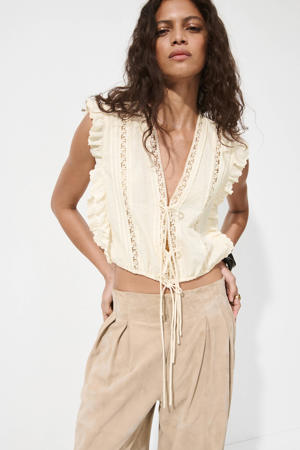 top broderie beige