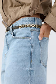 thumbnail: Mango slim regular waist short medium blue denim