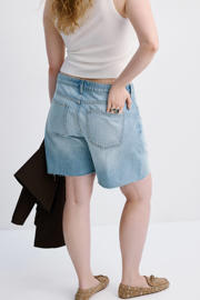 thumbnail: Mango slim regular waist short medium blue denim