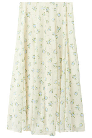 gebloemde midi rok maxi rok ecru