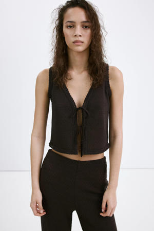 gebreide gilet bruin