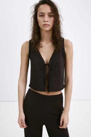 gebreide gilet bruin