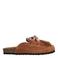 DWRS Sakai suède clogs met franjes - cognac