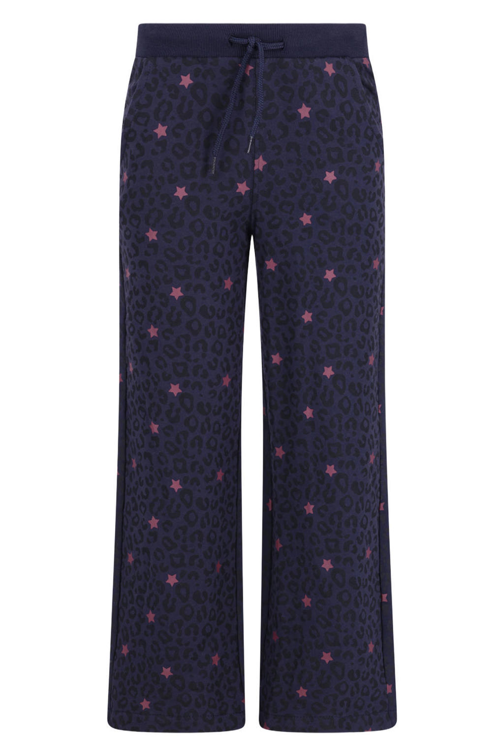 TYGO & vito regular fit casual broek met sterren - donkerblauw
