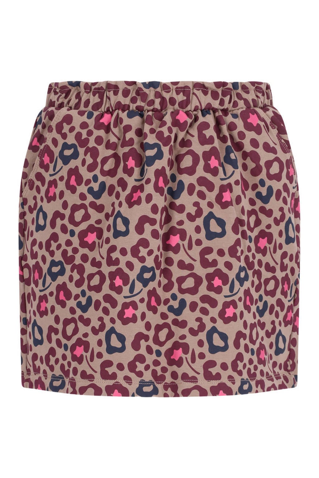 TYGO & vito korte rok met panterprint - beige/paars/roze