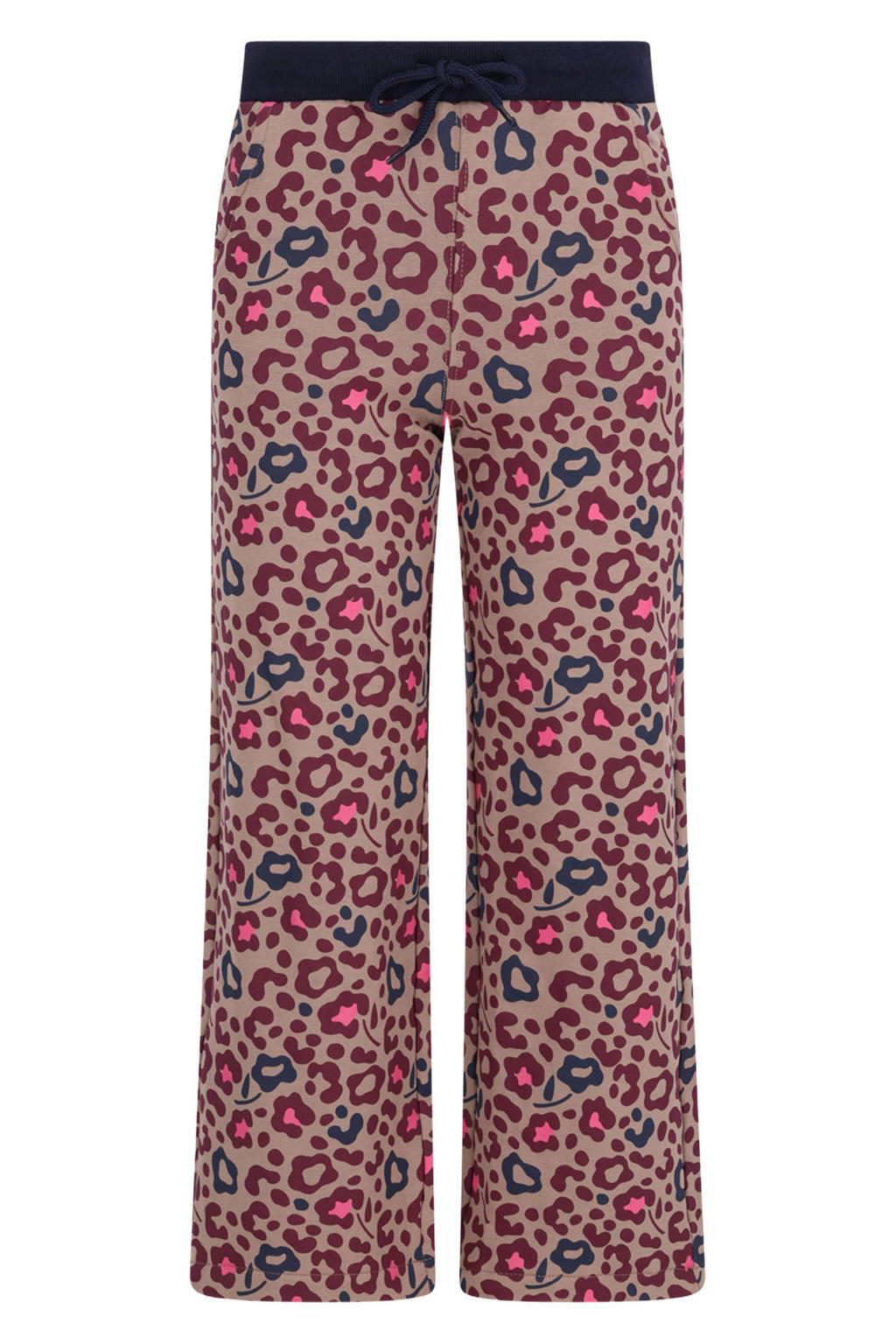 TYGO & vito regular fit casual broek met panterprint - beige/paars/roze