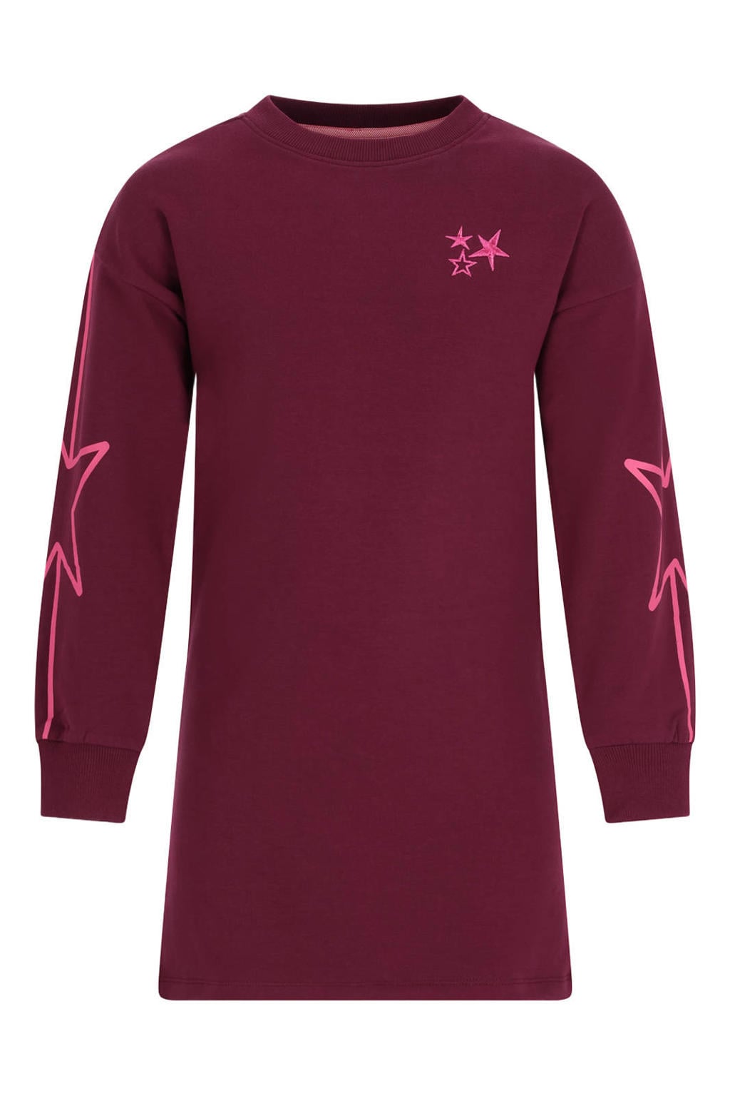 TYGO & vito midi sweatjurk met sterren - donkerrood