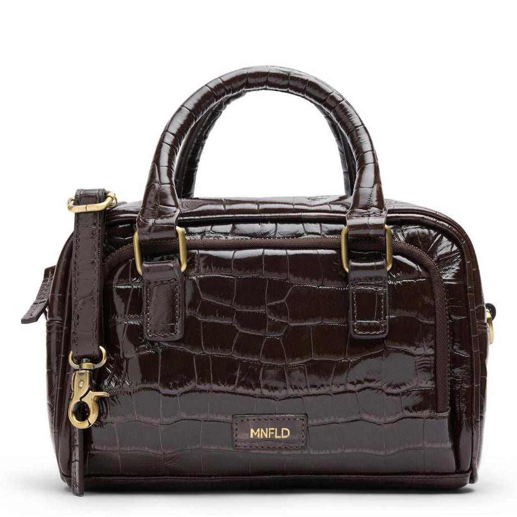 Manfield leren handtas bruin